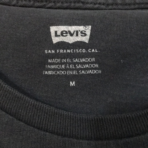 Levi’s Black Screen Print Spell Out Scoop Neck T-Shirt size M - Picture 5 of 10